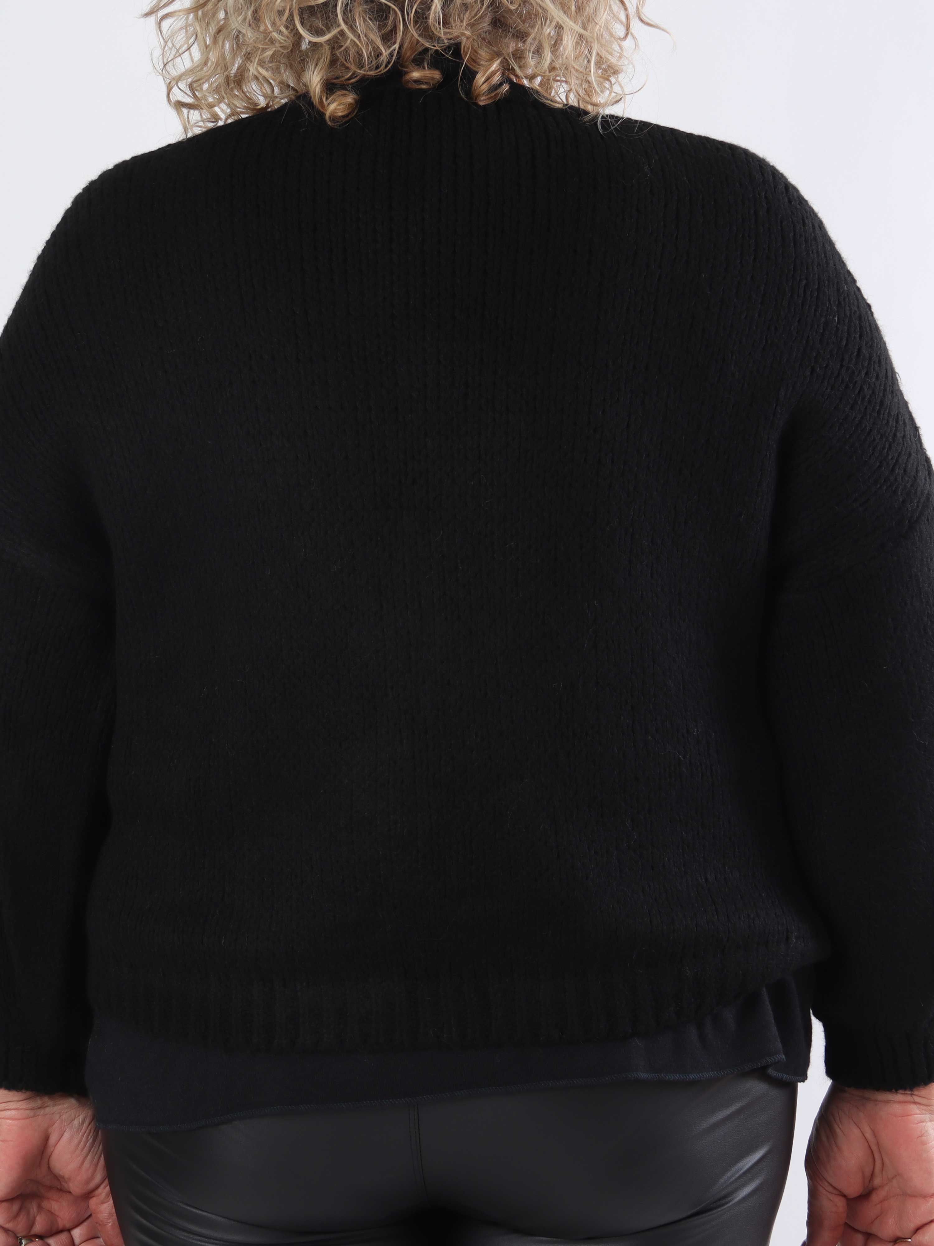 Kimberly - Söt stickad kofta i plusstorlek med rosetter